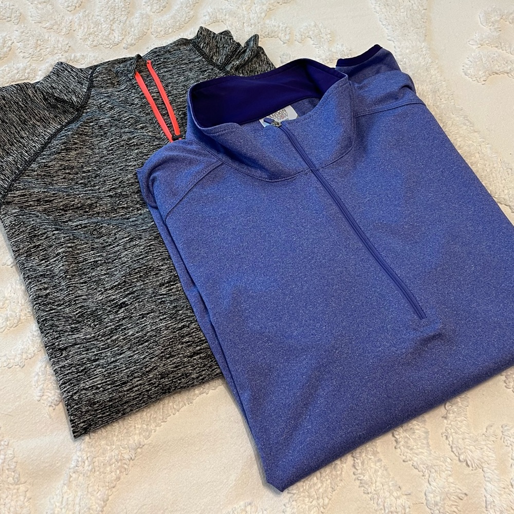 TWO quarter zip workout tops xxl